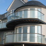 glass curved balcony near kent